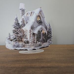 Acrylic Decorative Sign 2D Flat Centerpiece Mantle Holiday Winter House Cottage